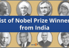 List of Nobel Prize Winners from India. Trivia and More.