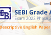 SEBI Grade A 2022 Descriptive English