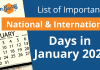 Important Days of January 2022