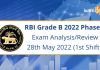 RBI Grade B 2022 Phase 1 Exam Analysis/Review 28th May 2022 (1st Shift)