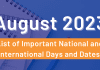 List of important days of August