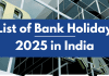 List of Bank Holidays 2025 in India